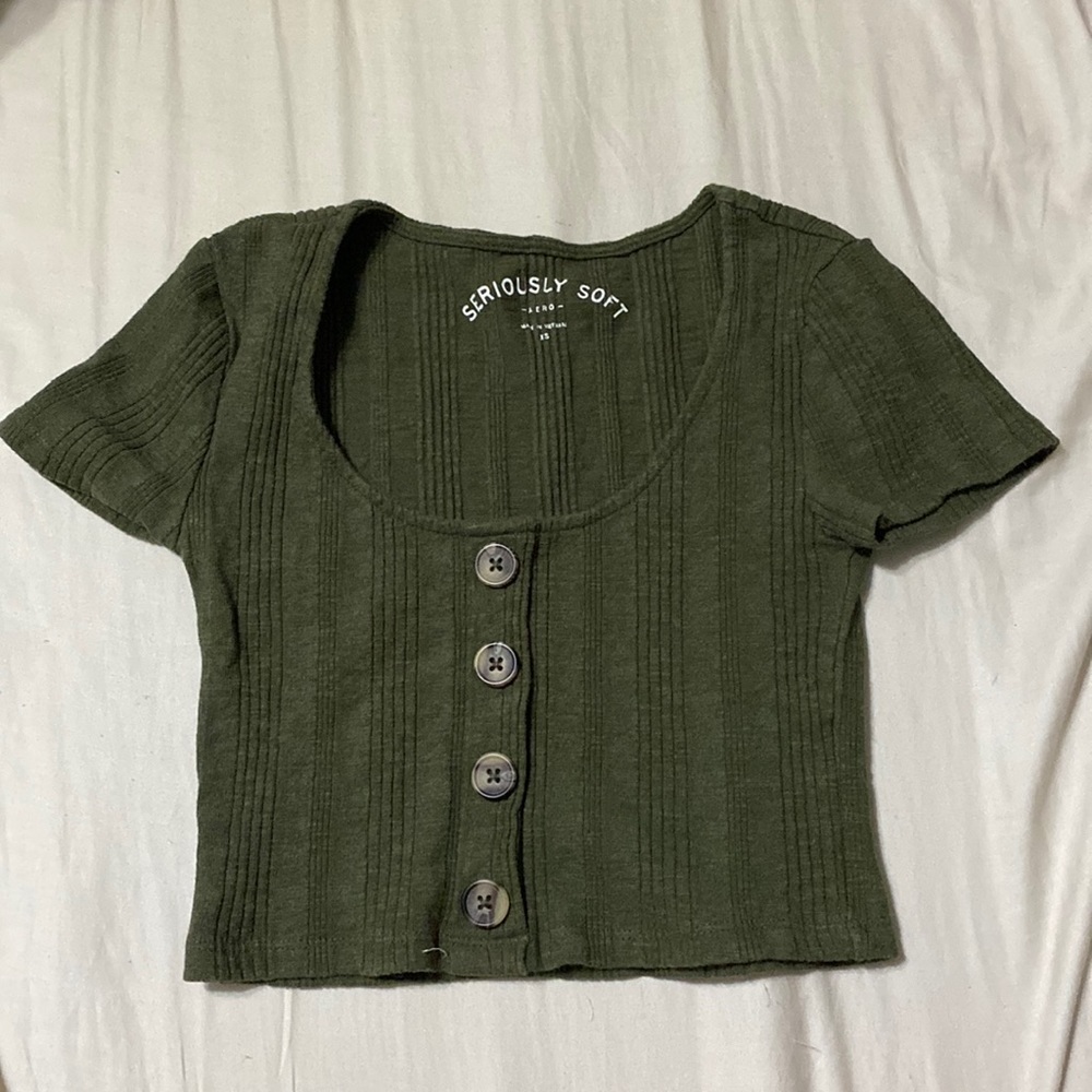Camo Green Crop Top